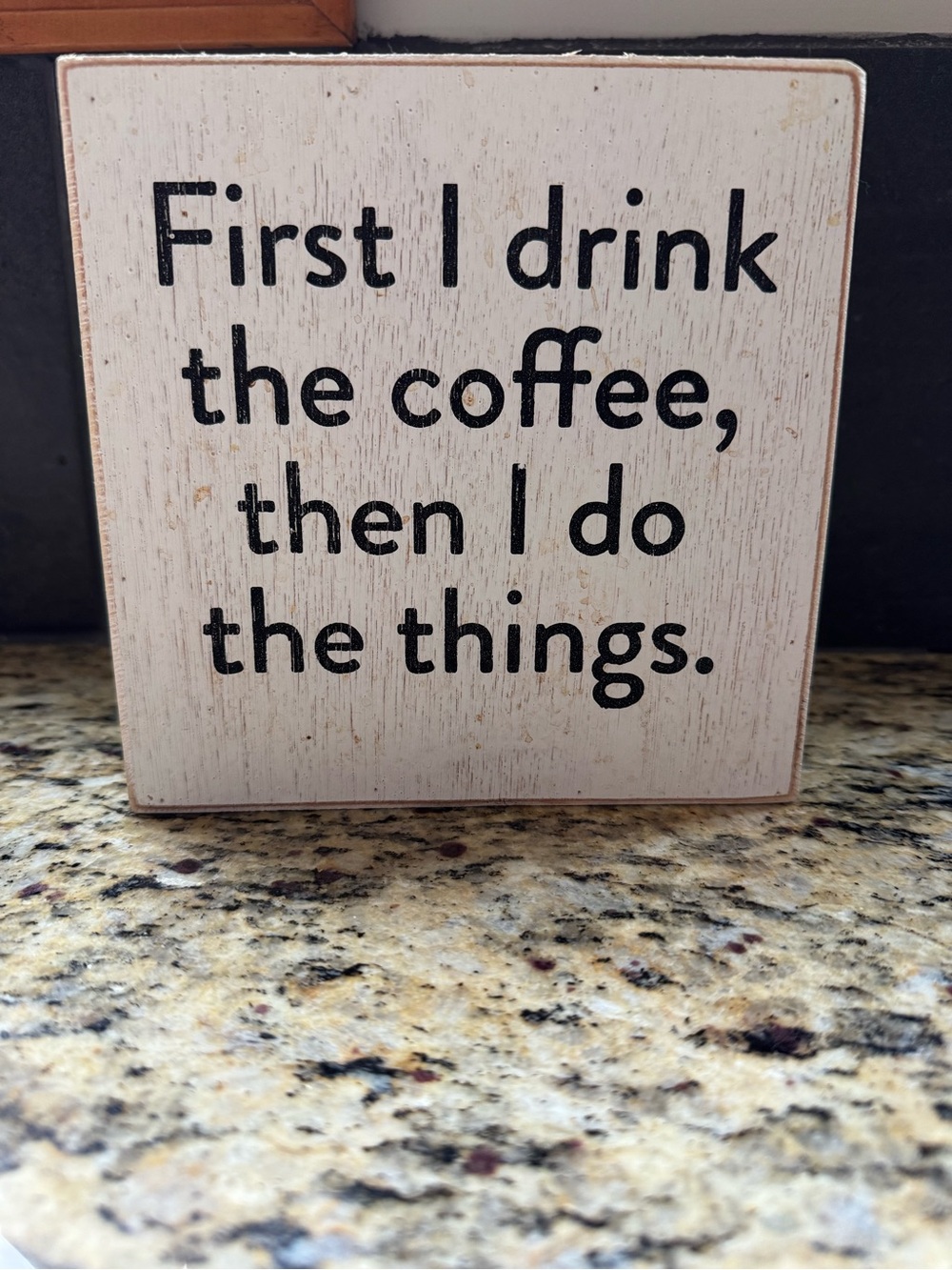 Rustic White Coffee Quote Block Sign - Home Accents Decor